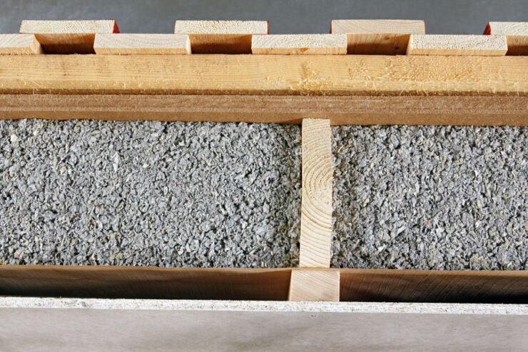 construction of cellulose building insulation made from recycled
